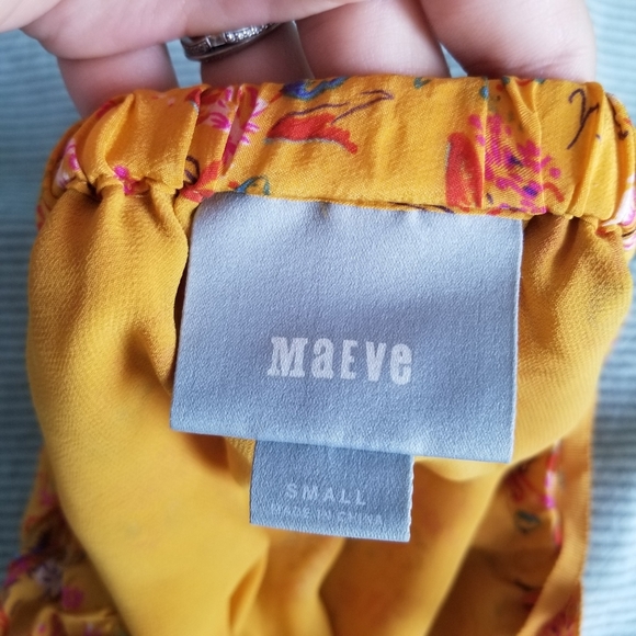 Anthropologie Maeve Silk Yellow Road Midi Skirt Small - Picture 14 of 16